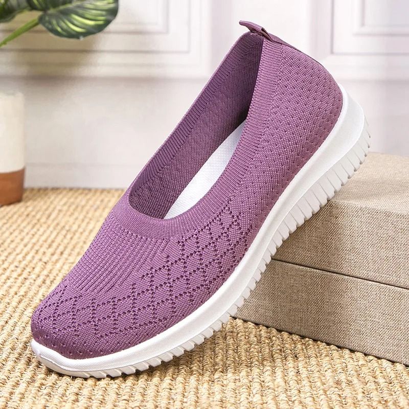 Women Slip On Fly Weave Cloth Flats Lightweight Walking Shoes For Spring And Autumn Comfort 10