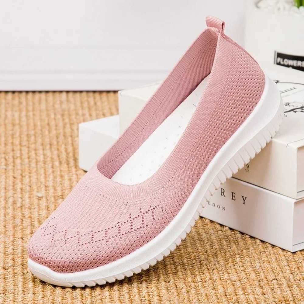 Women Slip On Fly Weave Cloth Flats Lightweight Walking Shoes For Spring And Autumn Comfort 8