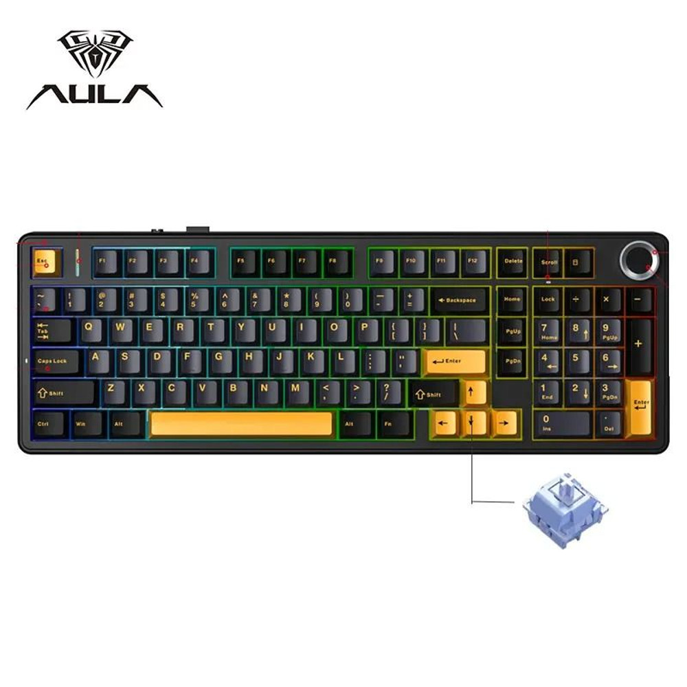 AULA F99PRO Wireless Mechanical Gaming Keyboard With Knob And Hot Swappable Gasket Mount 14