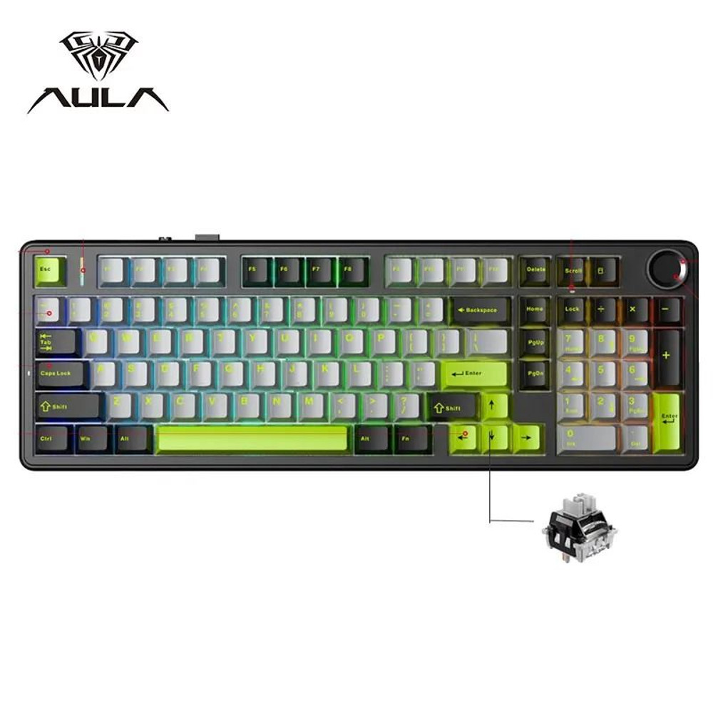 AULA F99PRO Wireless Mechanical Gaming Keyboard With Knob And Hot Swappable Gasket Mount 15