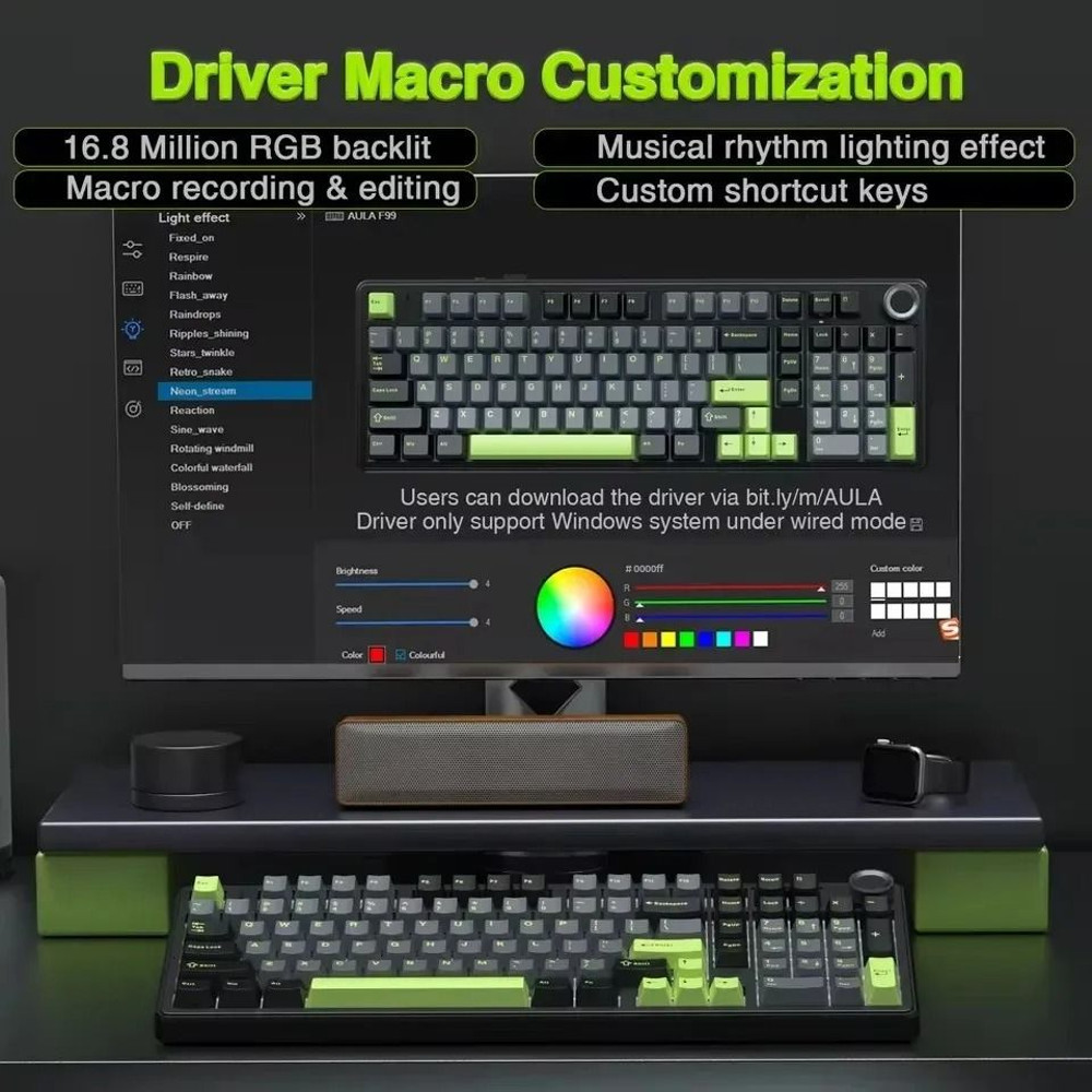 AULA F99PRO Wireless Mechanical Gaming Keyboard With Knob And Hot Swappable Gasket Mount 3