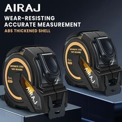 airaj metric self-locking tape measure high precision rubberized straightedge measuring tool for diy and professional us