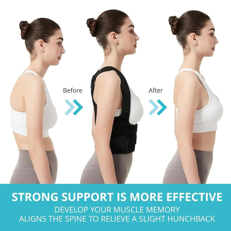 Back Brace Posture Corrector For Men And Women Adjustable Full Support Shoulder Straightener With U 2