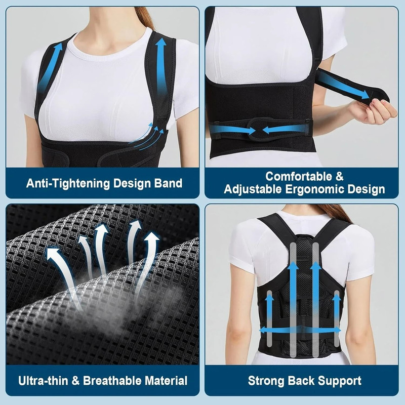 Back Brace Posture Corrector For Men And Women Adjustable Full Support Shoulder Straightener With U 4