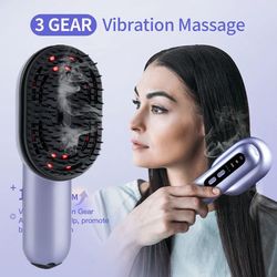 hair care spray massage comb with scalp vibration and atomizing oil applicator