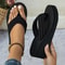 Womens Wedge Flip Flops With Thick Sole And Clip Toe Design Lightweight Non Slip Summer Slippers 0