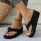 Womens Wedge Flip Flops With Thick Sole And Clip Toe Design Lightweight Non Slip Summer Slippers 1