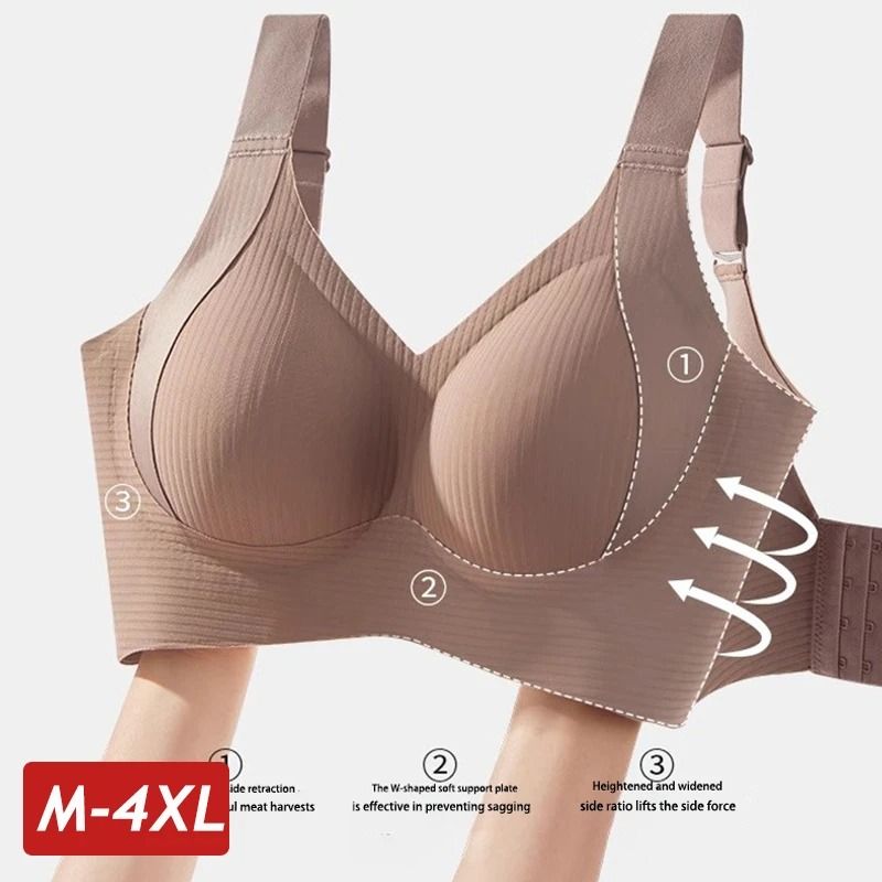 Plus Size Women Seamless Sexy V Waist Wireless Bra 0