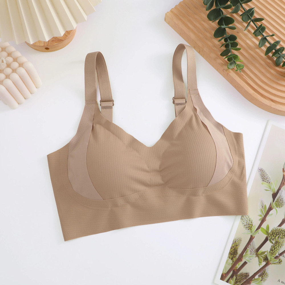 Plus Size Women Seamless Sexy V Waist Wireless Bra 10