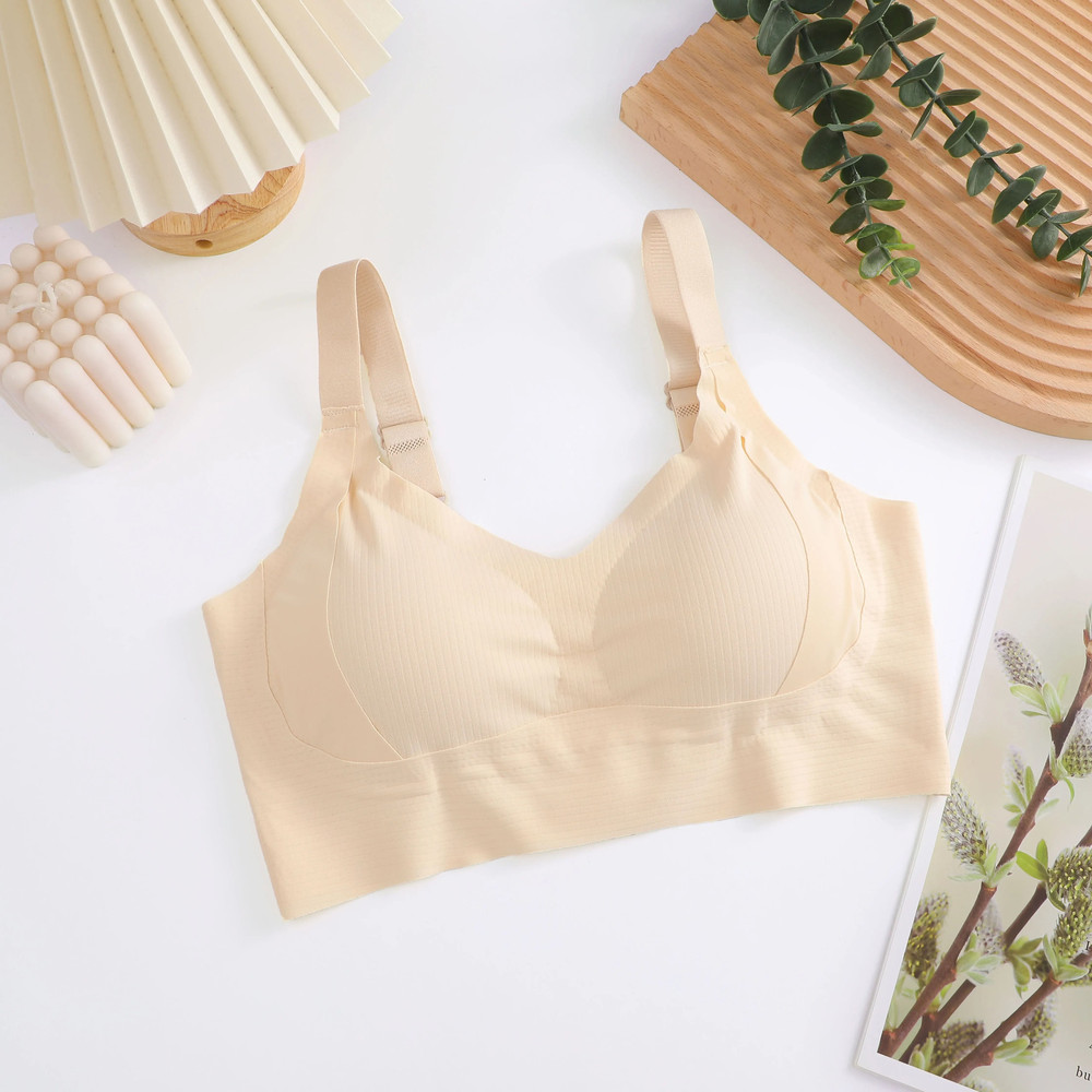 Plus Size Women Seamless Sexy V Waist Wireless Bra 8