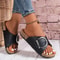 Womens Solid Color Buckle Cover For Flat Heeled Slippers 1