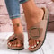 Womens Solid Color Buckle Cover For Flat Heeled Slippers 2