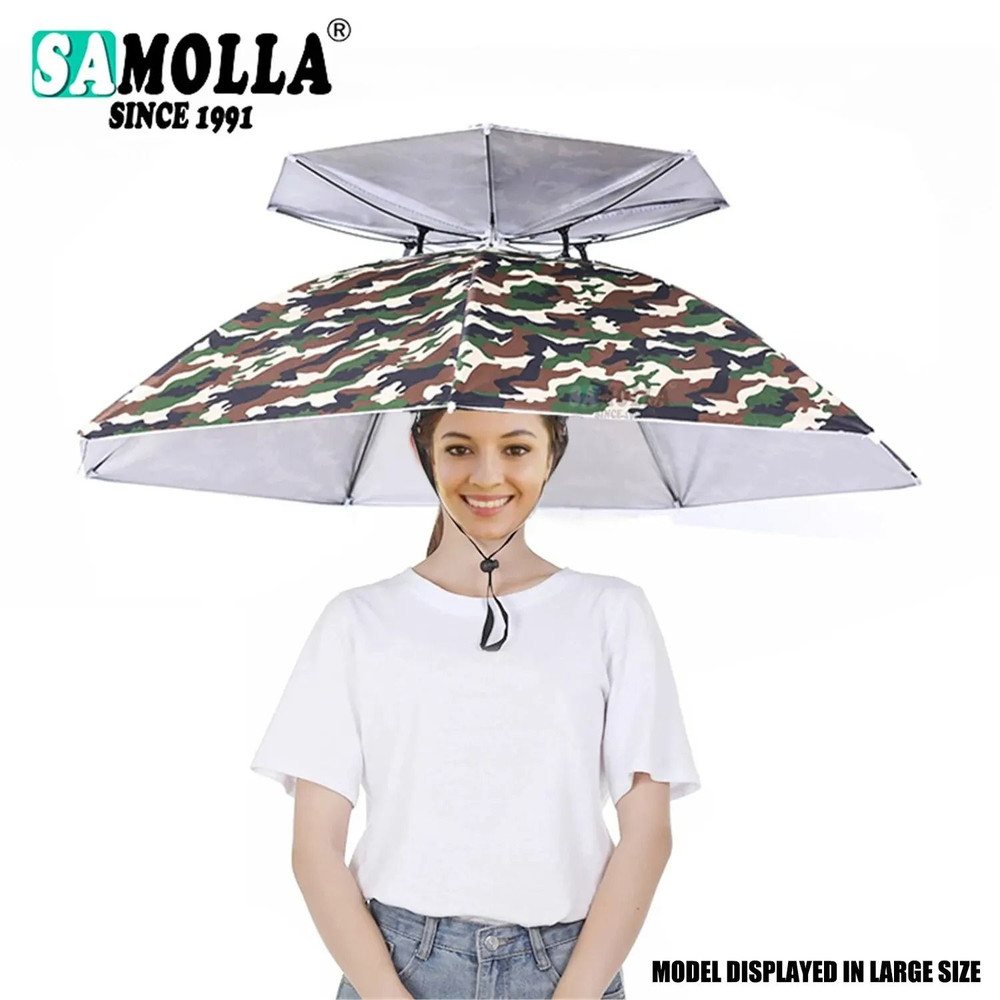 Rain Umbrella Hat Foldable UV Protection Cap 0