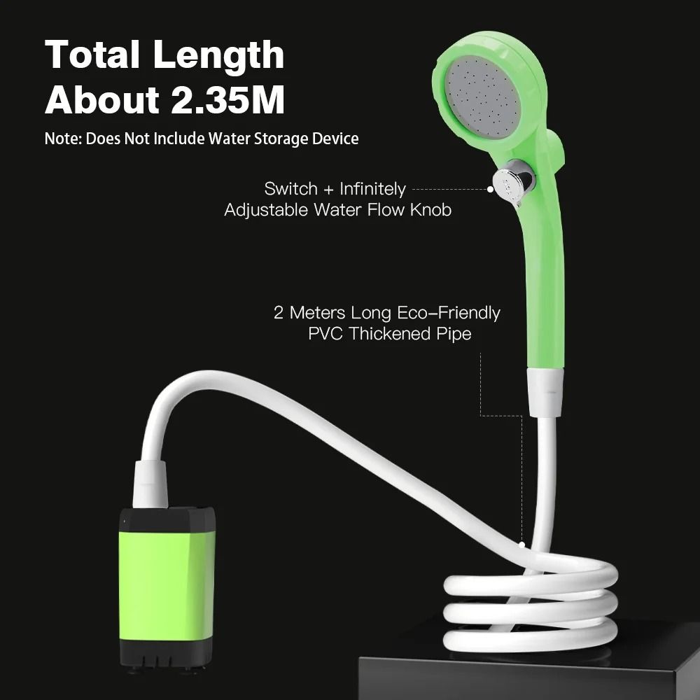 Portable Camp Shower Kit With Digital Display And 6000mAh Battery 3