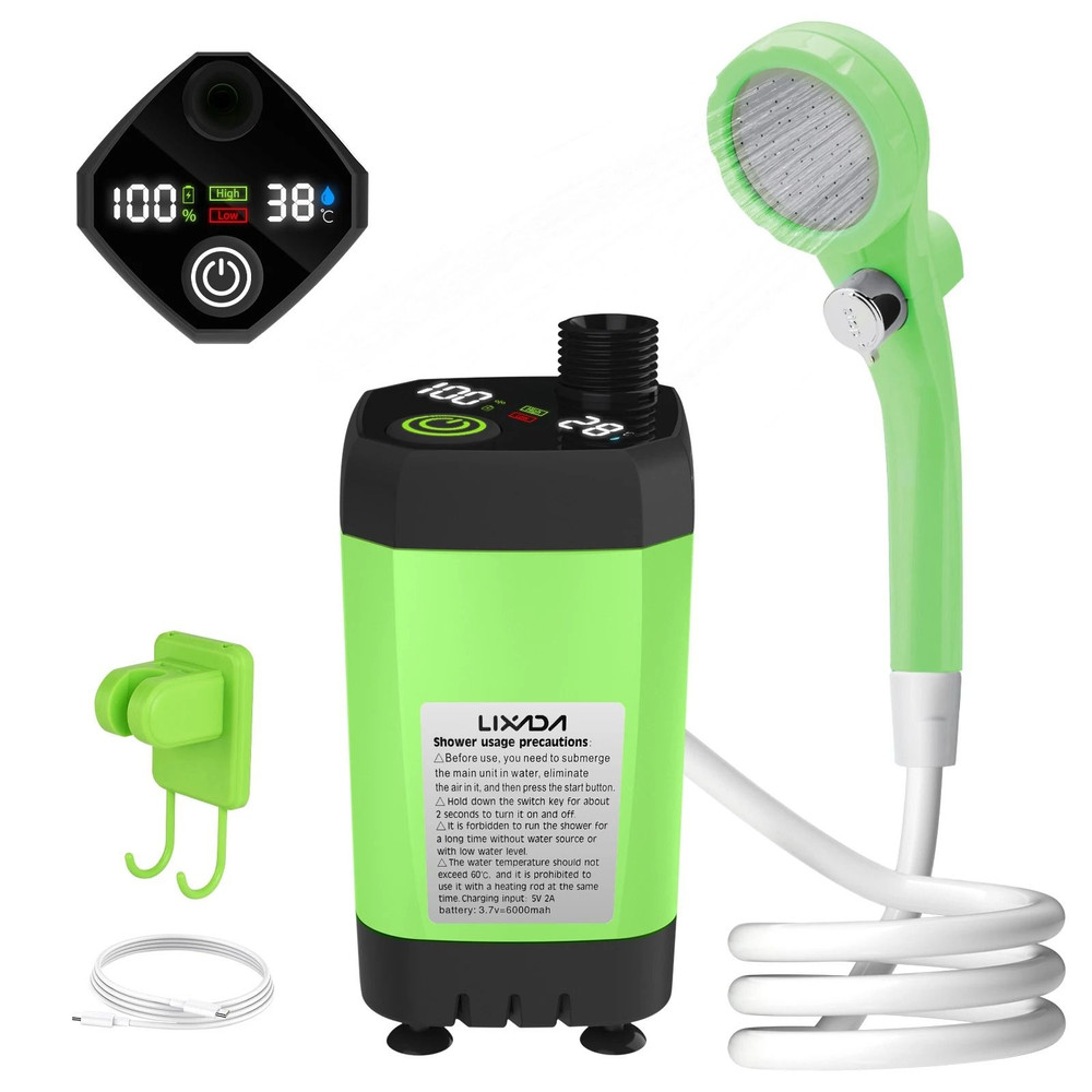 Portable Camp Shower Kit With Digital Display And 6000mAh Battery 9