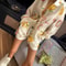 Women Fashion Elastic Waist Two Piece Floral Print Top And Shorts Set 2
