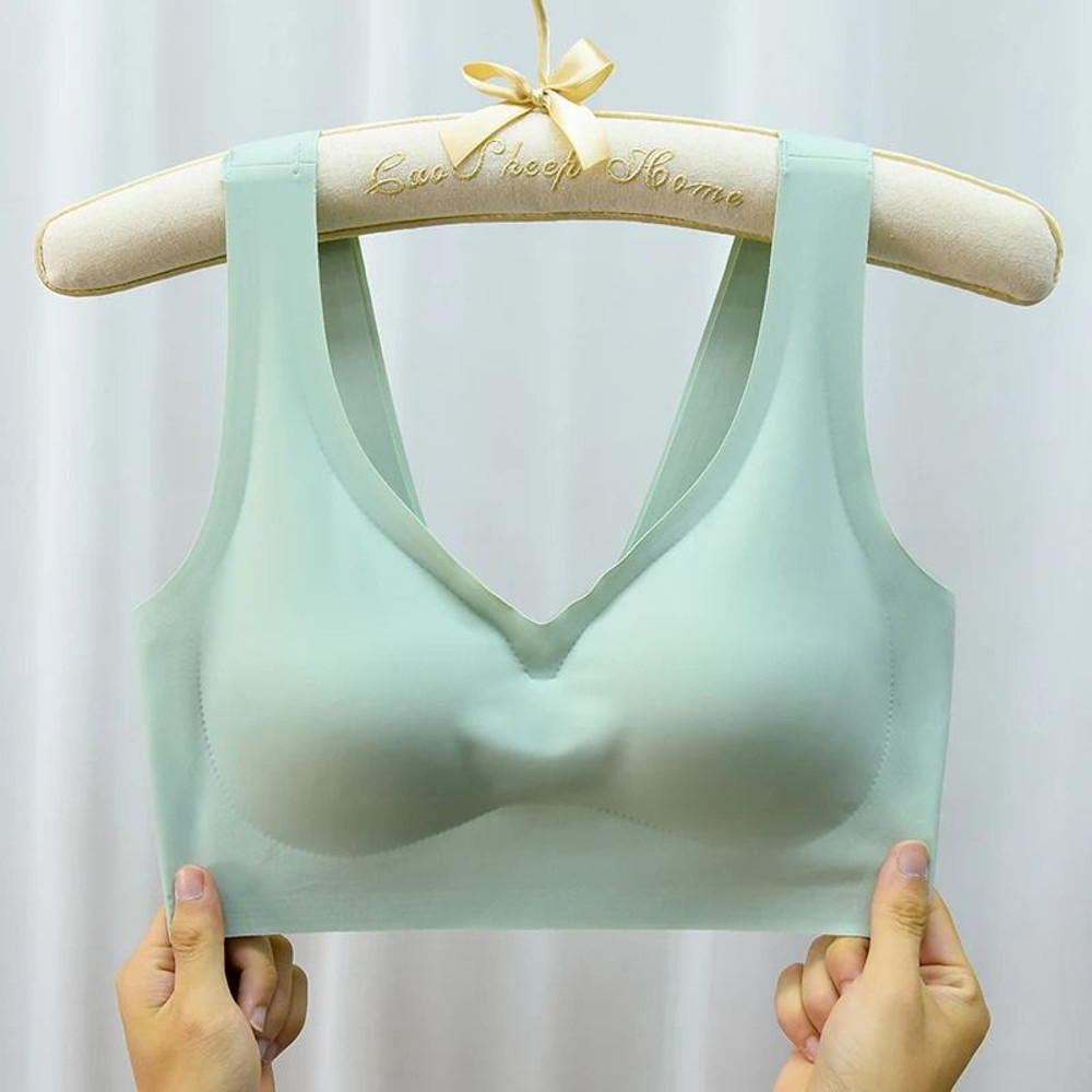 M To 7XL Seamless Plus Size Wireless Push Up Sport Bra 10