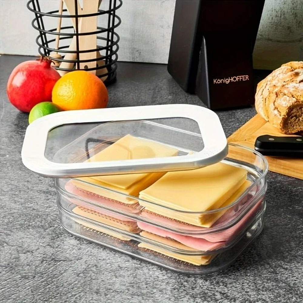 Stackable Refrigerator Storage Container With Lid For Meal Prep And Food Organization 1