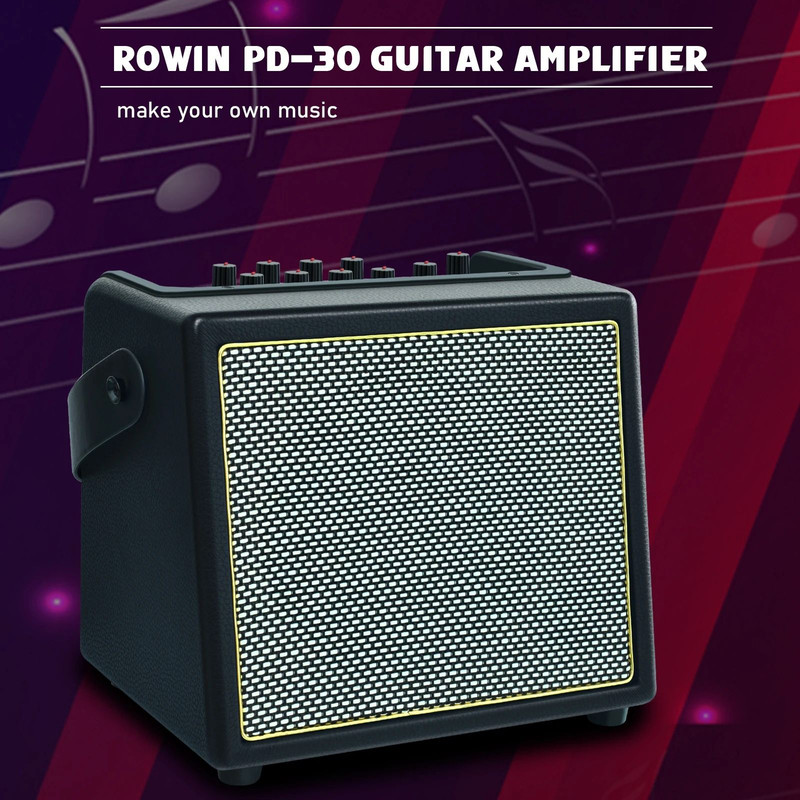 Rowin Rechargeable 30W Bluetooth Acoustic Guitar Amplifier With Reverb And Chorus Effects 2