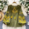 Women Vintage Ethnic Style Embroidered Blouse With Lace Up Neck And Lantern Sleeves 2