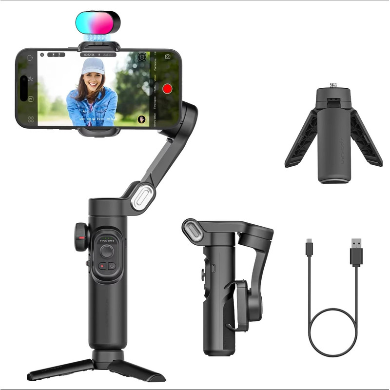3 Axis Smartphone Gimbal Stabilizer With AI Face Tracking For IPhone And Android Vlogging 6