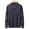 Mens Fleece Lined Knitted Pullover Sweater With Polo Collar For Autumn And Winter Wear 3