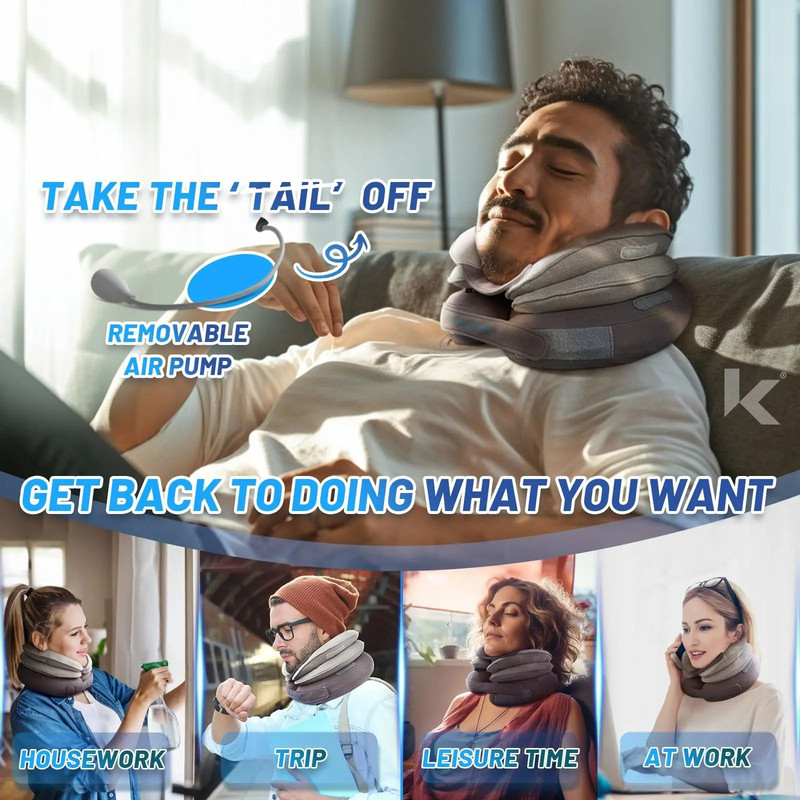 Inflatable Cervical Neck Traction Device For Decompression And Neck Support At Home 1