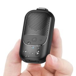 wearable clip on bluetooth speaker with enc mic and hands free call for outdoor and work use