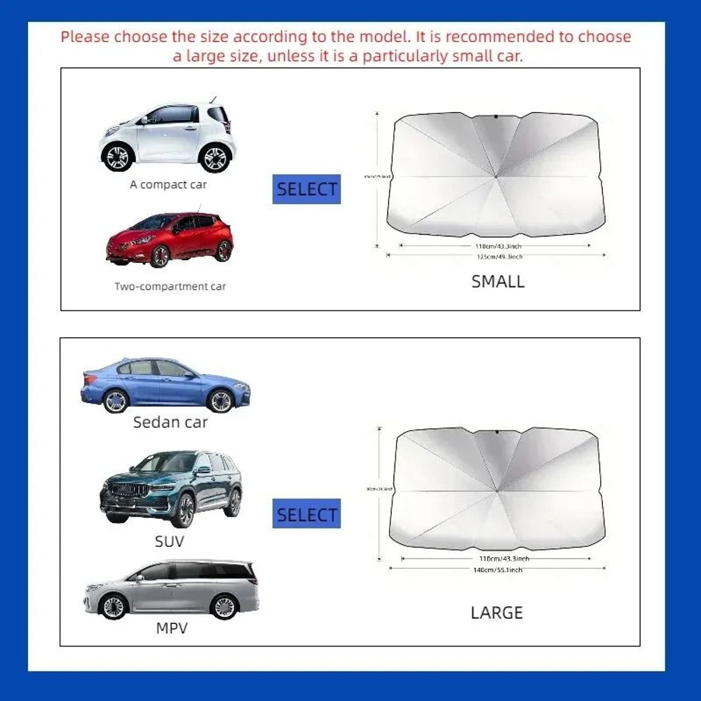 Foldable Car Windshield Sunshade Umbrella For Summer Interior Cooling And Sun Protection 5