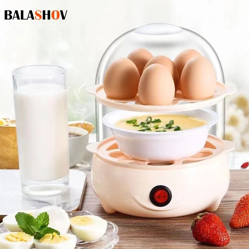 Multifunctional Electric Egg Boiler And Steamer With Double Layers For Breakfast Cooking And Kitche 0