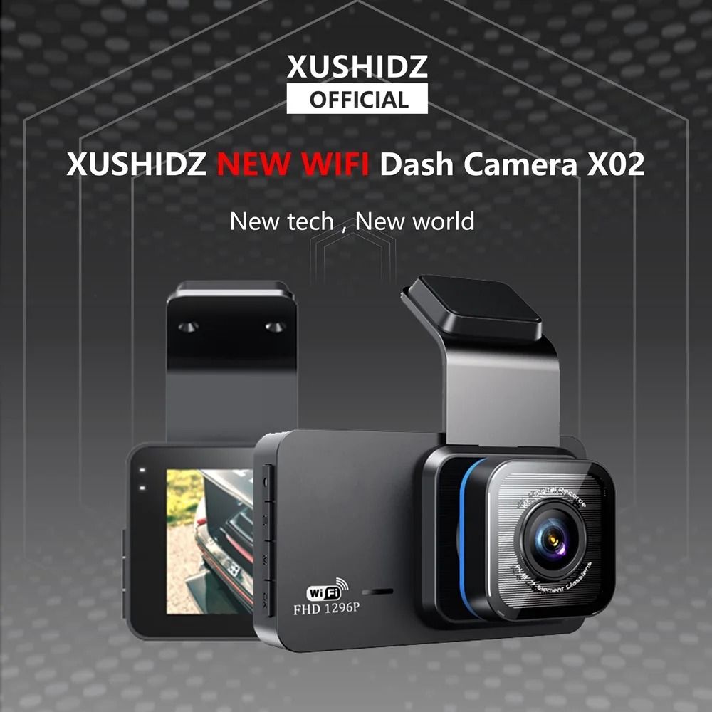 XUSHIDZ X02 2K WiFi Dash Cam With Dual Channel Recording Motion Detection And 24 Hour Parking Monit 1