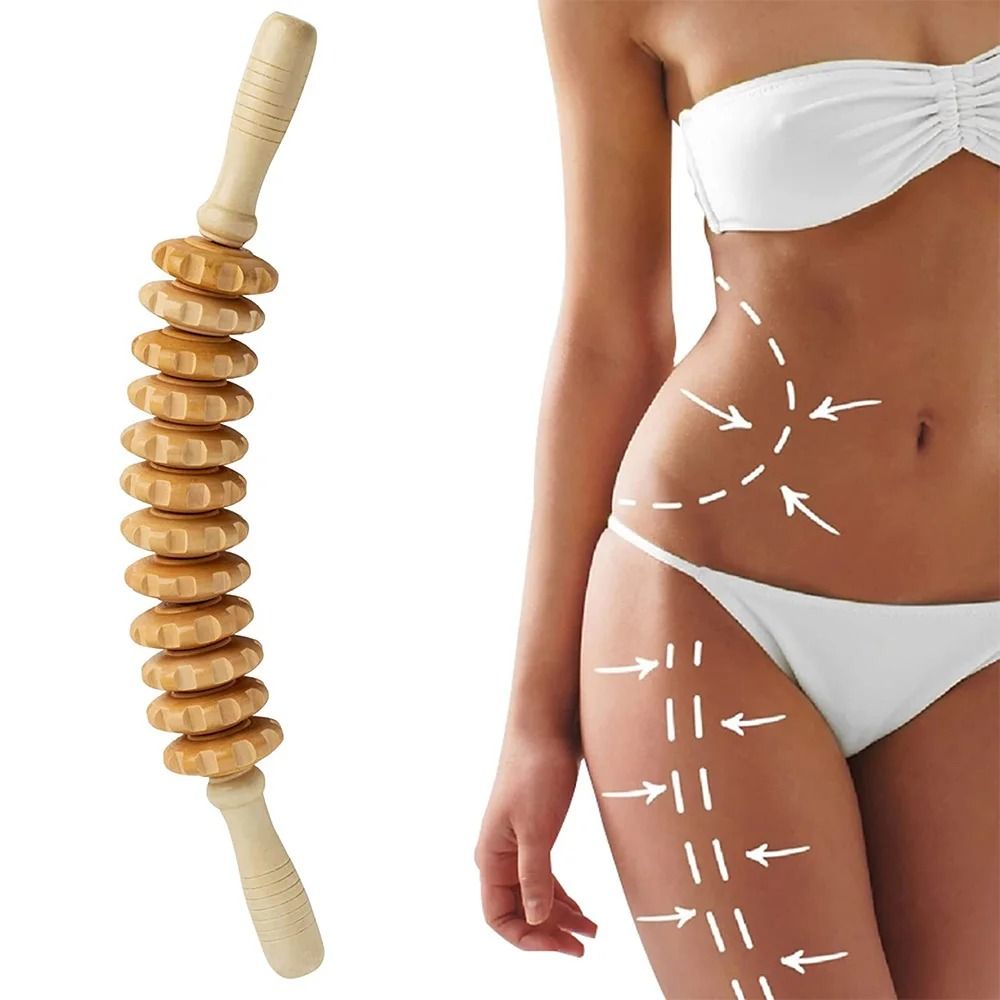 Curved Wooden Massage Roller Stick For Lymphatic Drainage And Anti Cellulite Therapy 7