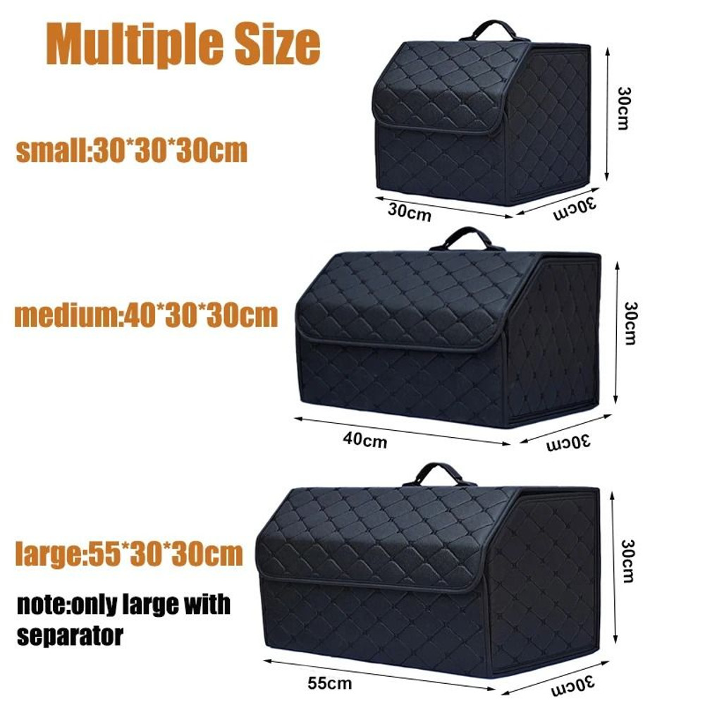 Foldable Car Trunk Organizer Box With Large Capacity And Leather Finish For Tools And Emergency Sto 1