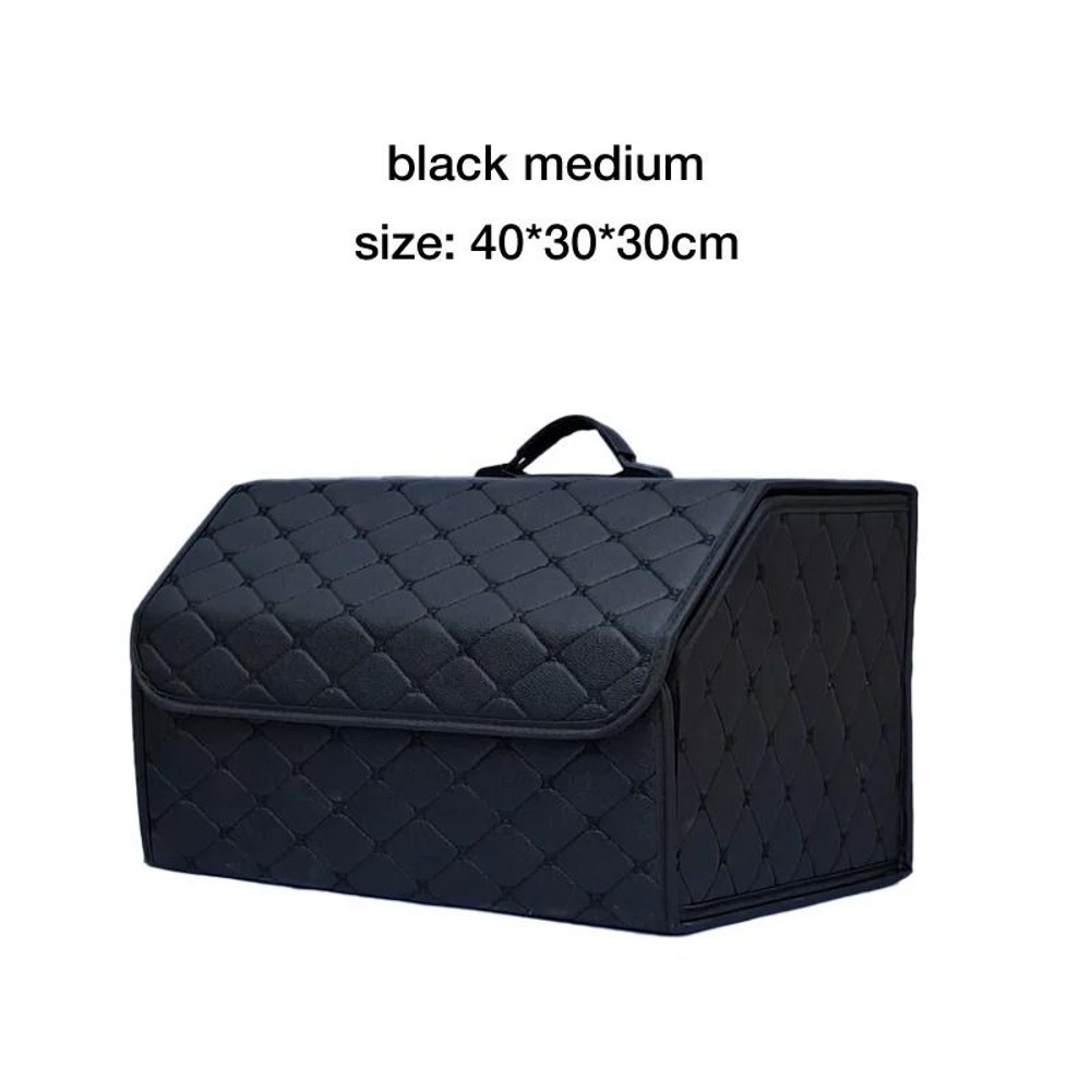 Foldable Car Trunk Organizer Box With Large Capacity And Leather Finish For Tools And Emergency Sto 13