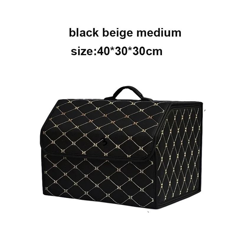 Foldable Car Trunk Organizer Box With Large Capacity And Leather Finish For Tools And Emergency Sto 7