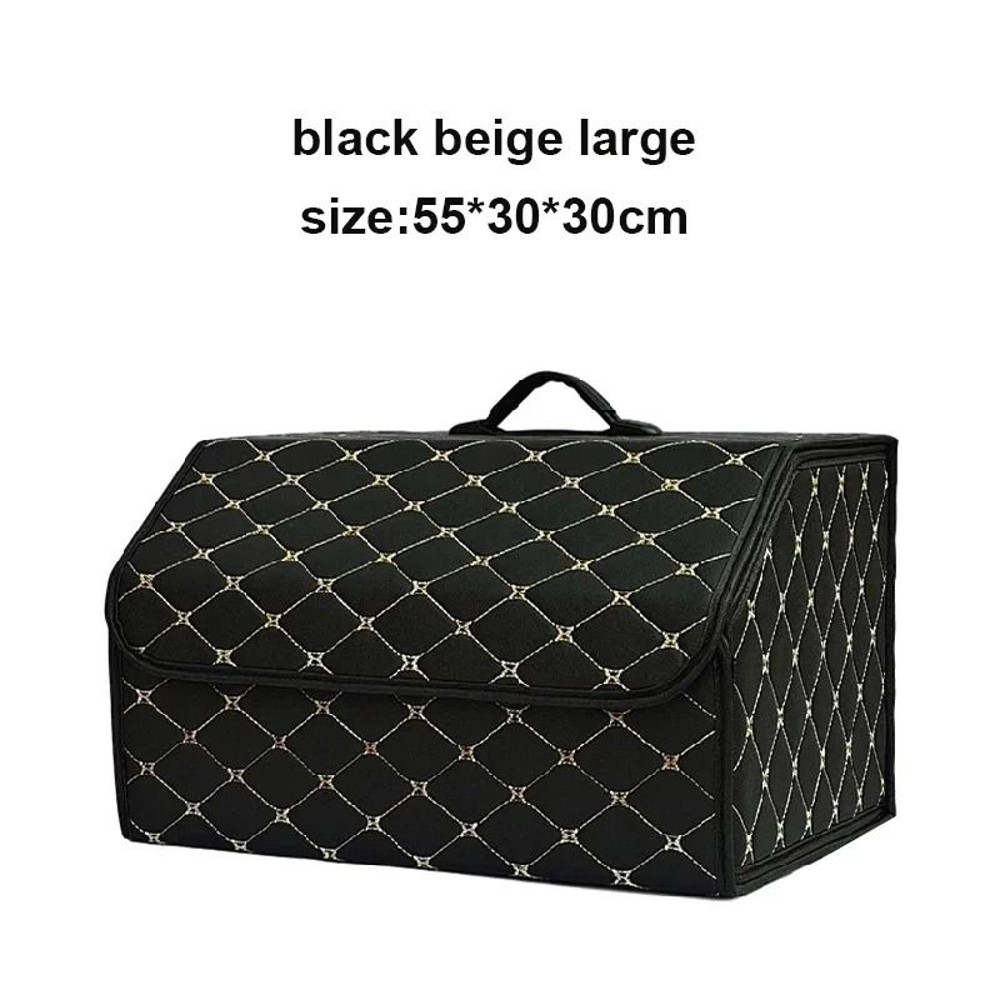 Foldable Car Trunk Organizer Box With Large Capacity And Leather Finish For Tools And Emergency Sto 8