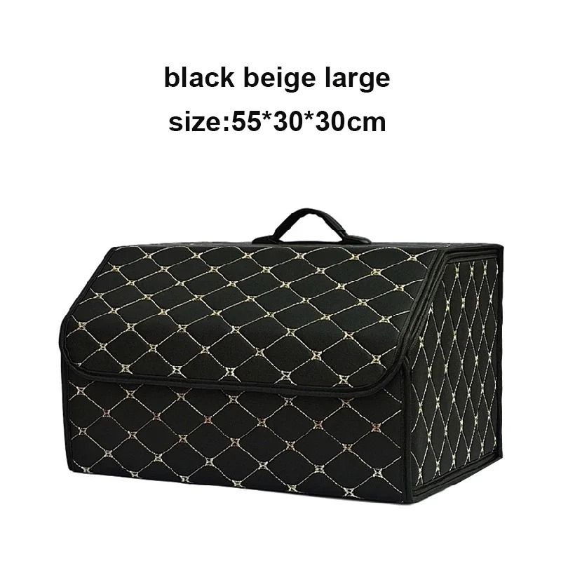 Foldable Car Trunk Organizer Box With Large Capacity And Leather Finish For Tools And Emergency Sto 8