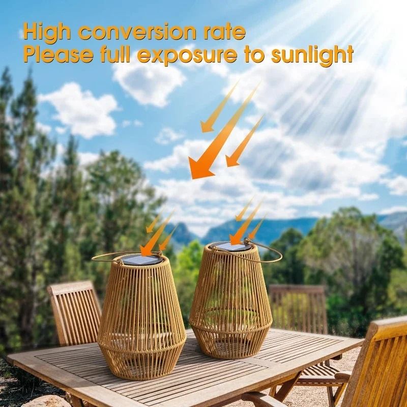 Hand Woven Outdoor Solar Lanterns For Garden And Courtyard Lighting With Tungsten Filament Design 0