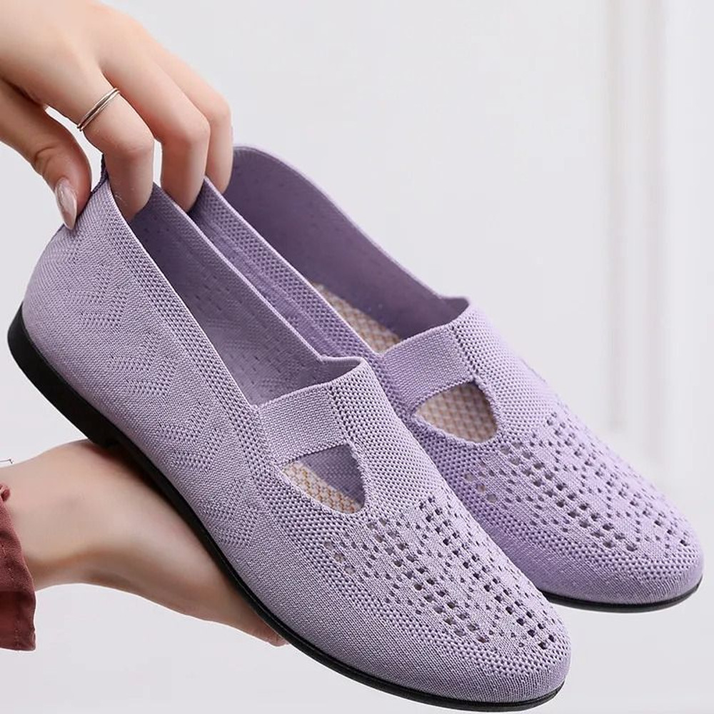 Summer Mesh Slip On Mother Shoes For Women Lightweight Breathable Non Slip Casual Sports Sneakers 6