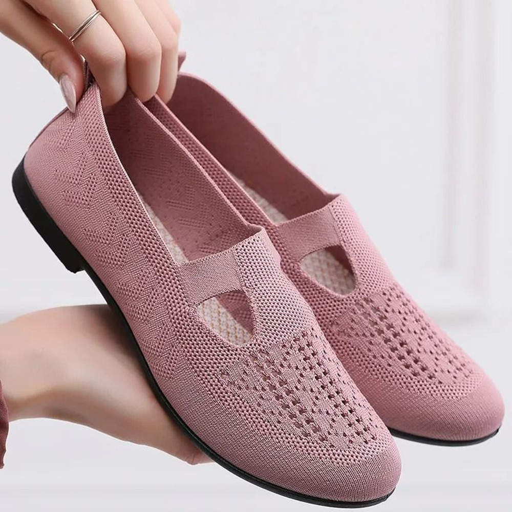 Summer Mesh Slip On Mother Shoes For Women Lightweight Breathable Non Slip Casual Sports Sneakers 8