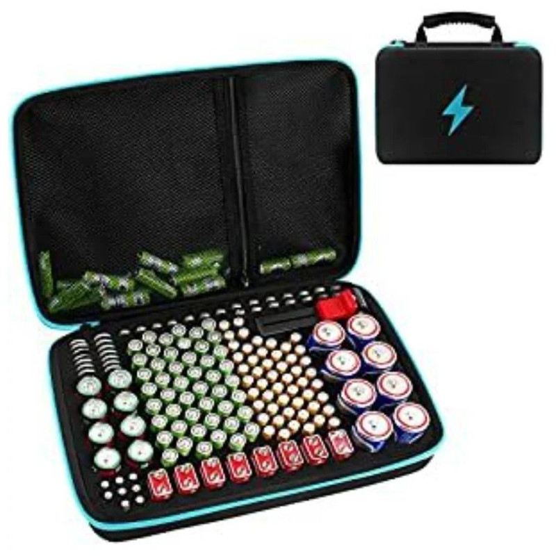 Battery Organizer Storage Box With Tester For AA AAA 9V C D Batteries Home Garage Holder Case 9