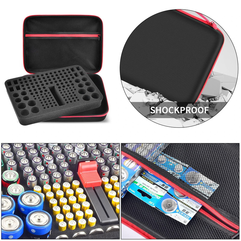 Battery Organizer Storage Box With Tester For AA AAA 9V C D Batteries Home Garage Holder Case 3