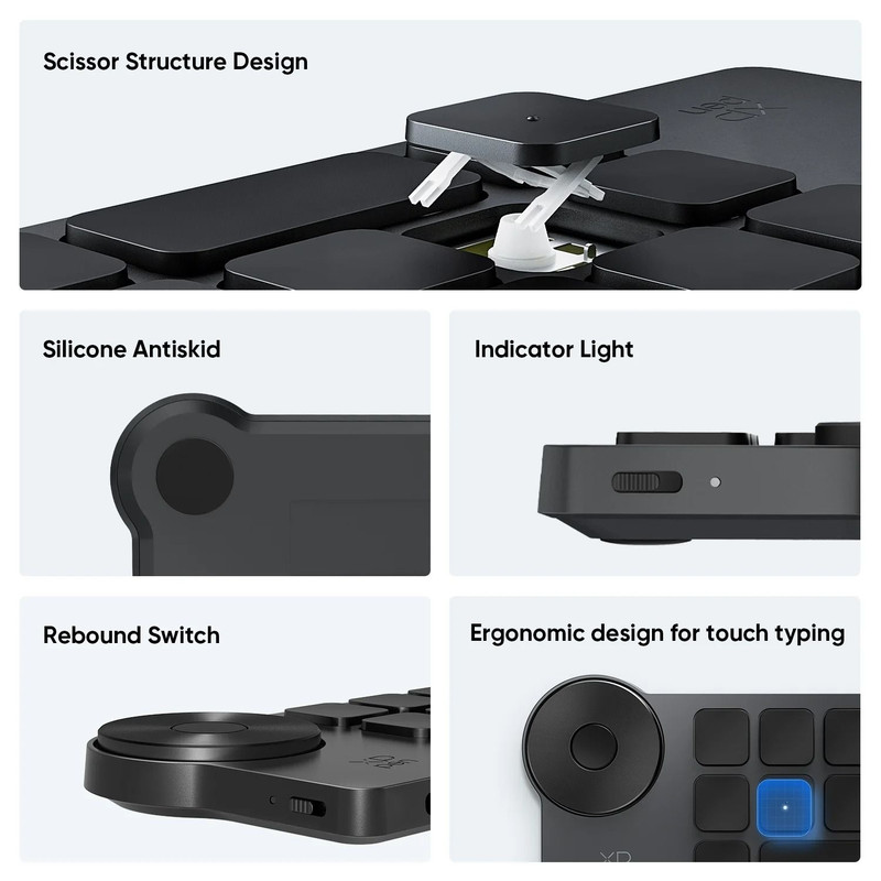 XPPen Wireless Shortcut Remote With Bluetooth And Custom Express Keys For Graphic Tablets And Pen D 1