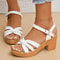 Women Braided Chunky Heel Sandals With Ankle Straps For Summer Beach And Vacation Style 9