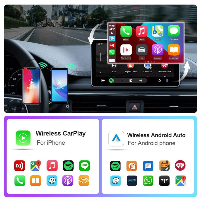 Wireless Carplay Android Auto Adapter AI Box For USB Connected Cars For IPhone And Android Devices 2