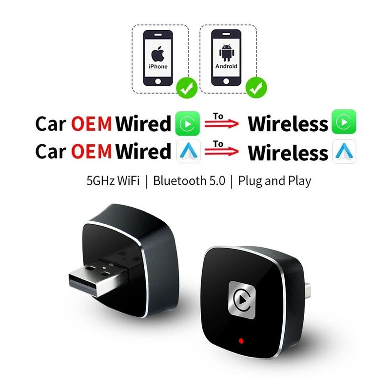 Wireless Carplay Android Auto Adapter AI Box For USB Connected Cars For IPhone And Android Devices 3