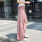Women Summer Wide Leg Pants With Elastic Waist And Pleated Ice Silk Fabric For Casual Comfort 9