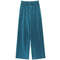 Women Summer Wide Leg Pants With Elastic Waist And Pleated Ice Silk Fabric For Casual Comfort 3