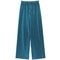 Women Summer Wide Leg Pants With Elastic Waist And Pleated Ice Silk Fabric For Casual Comfort 3