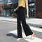 Women Summer Wide Leg Pants With Elastic Waist And Pleated Ice Silk Fabric For Casual Comfort 7